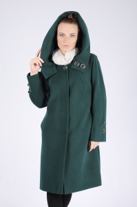 Женское пальто - Арт: 258 изумруд - Размеры: 50