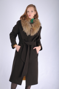 Женское пальто - Арт: 2352 ут шоколад - Размеры: 50 52 54 56 58 60