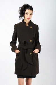 Женское пальто - Арт: 2491 шоколад - Размеры: 42 44 46 48 50 52 54 