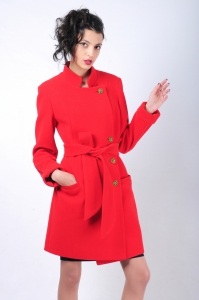 Женское пальто - Арт: 2491 красный - Размеры: 42 44 46 48 50 52 54 