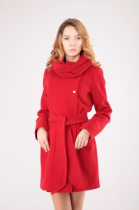 Женское пальто - Арт: 265 красный - Размеры: 40 42 44 46 48 50 52 54 