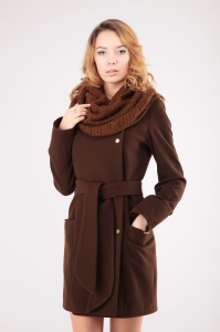 Женское пальто - Арт: 265 шоколад - Размеры: 40 42 44 46 48 50 52 54