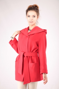 Женское пальто - Арт: 267 коралл - Размеры: 50-52