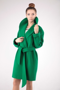 Женское пальто - Арт: 268 яр.зелёный - Размеры:  50-52
