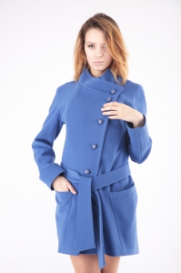 Женское пальто - Арт: 266 голубое - Размеры: 40 42 44 46 48