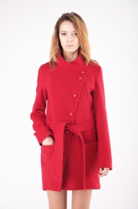 Женское пальто - Арт: 266 красное - Размеры: 40 42 44 46 48 