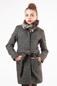 Женское пальто - Арт: 271 твид серый - Размеры: 44