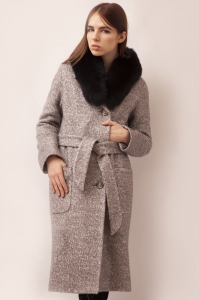 Женское пальто - Арт: 297 ут букле серый - Размеры: 40-42
