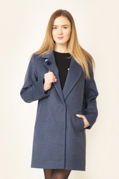 Пальто-пиджак - Арт: 330 тёмно-синий - Размеры:  44-46 48-50