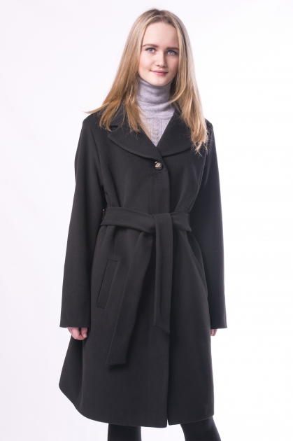Прямое классическое пальто - Арт: 282 чёрный - Размеры: 48 50 52 54 56 58