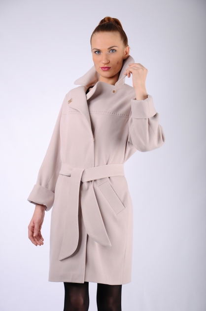 Женское пальто - Арт: 256 бежевый - Размеры: 54-56