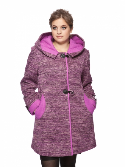Женское пальто - Арт: 226 pink - Размеры:  52 54 56 58