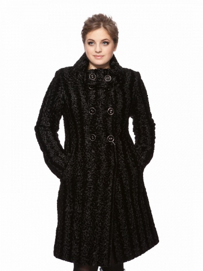 Пальто из каракуля - Арт: 170 black - Размеры: 44 46 48 50 52