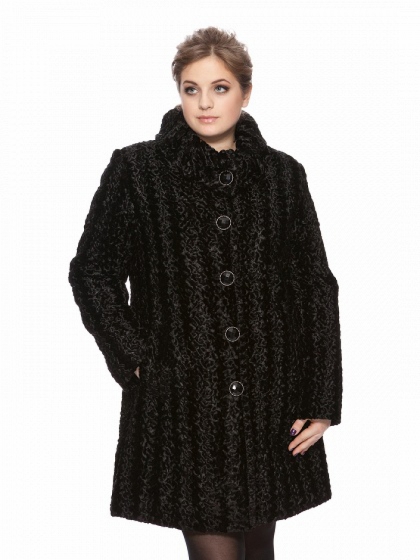 Пальто из каракуля - Арт: 190 black - Размеры: 50 52 54 56 58