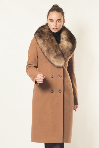 Приталенное пальто - Арт: 347z dublin кемел - Размеры: 42 48 50 52 54