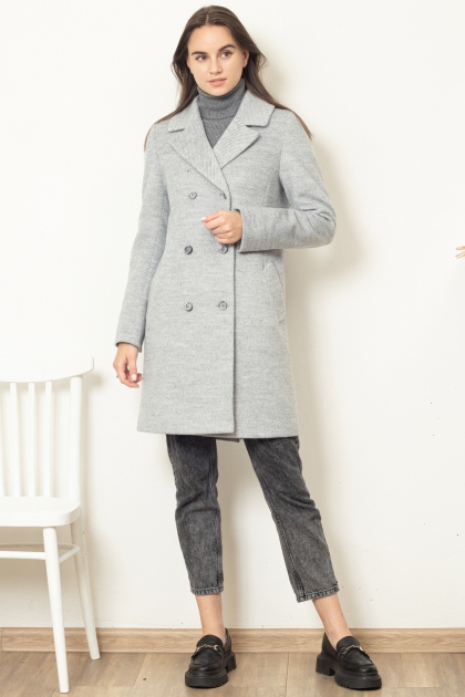 Пальто-пиджак - Арт: 358 серый - Размеры: 38 40 42 44 46 48 50 52 54