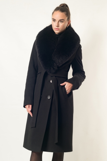 Приталенное пальто - Арт: 347z dublin чёрный - Размеры: 42 44  50 52