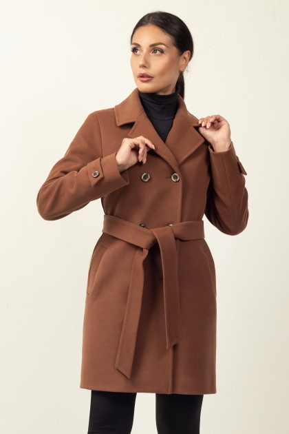 Пальто пиджак - Арт: 351 коричневый - Размеры: 38, 40-42, 44-46, 48-50, 52-54